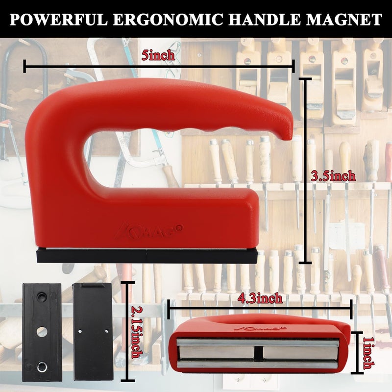 AOMAG 280Lbs Heavy Duty Magnet with Aluminum Alloy Handle, Neodymium Magnetic Pickup Tool for Lifting Metal Objects, Iron Plates, Doors - Image 4